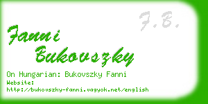 fanni bukovszky business card